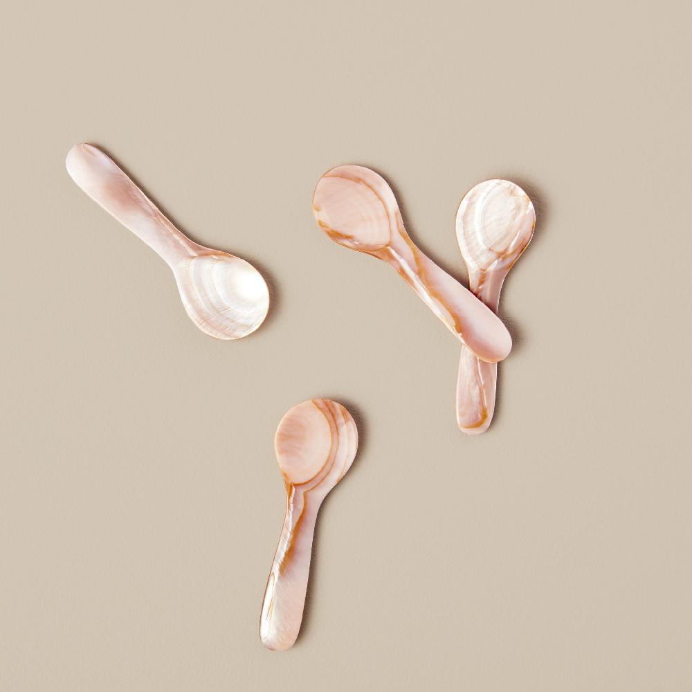 be home Pink & Brown Small Seashell Spoons Set of 4