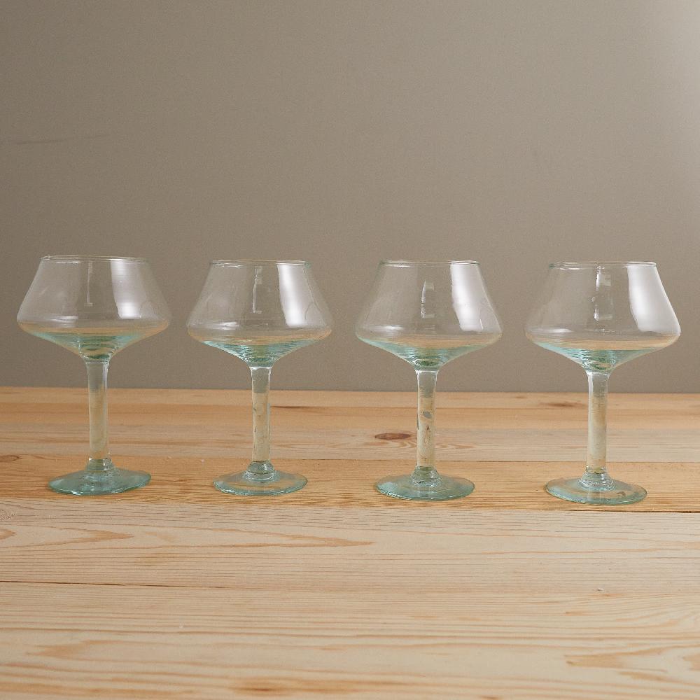 be home Premium Recycled Margarita Glass Set of 4