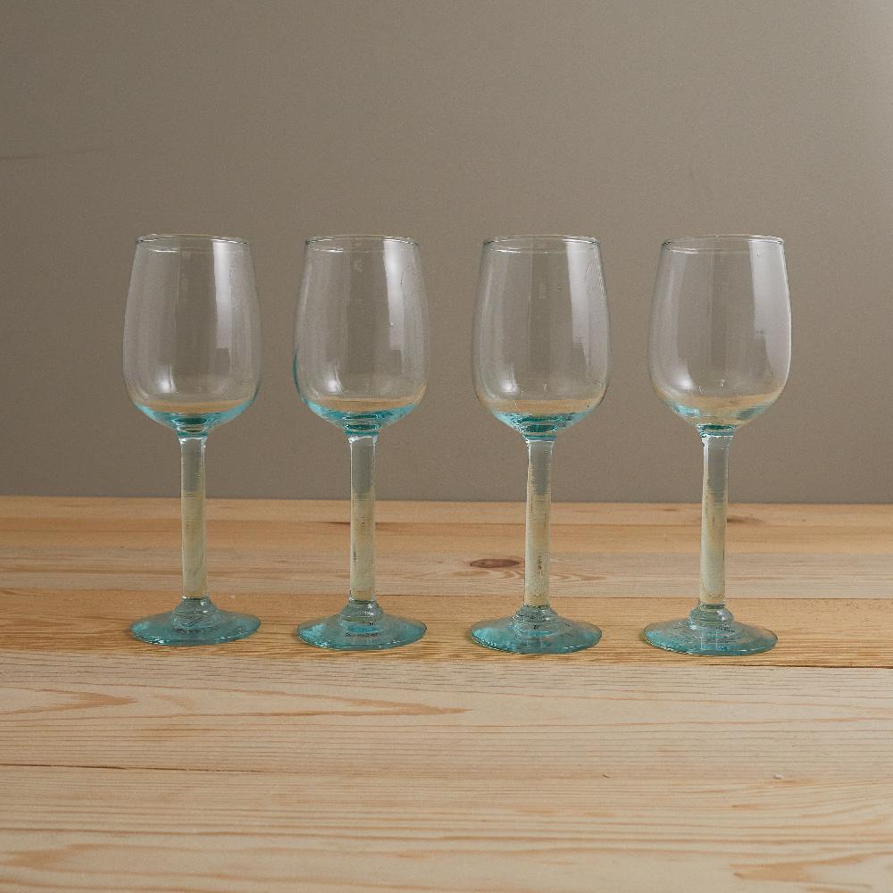 be home Premium Recycled White Wine Glass Set of 4