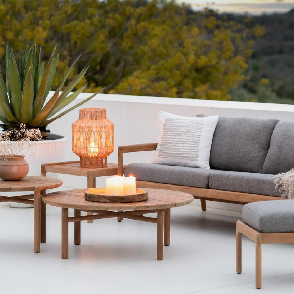 be home Quatro Solid Teak Outdoor Coffee Table 38"