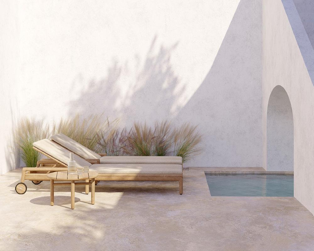 Be Home Quatro Solid Teak Outdoor Side Table