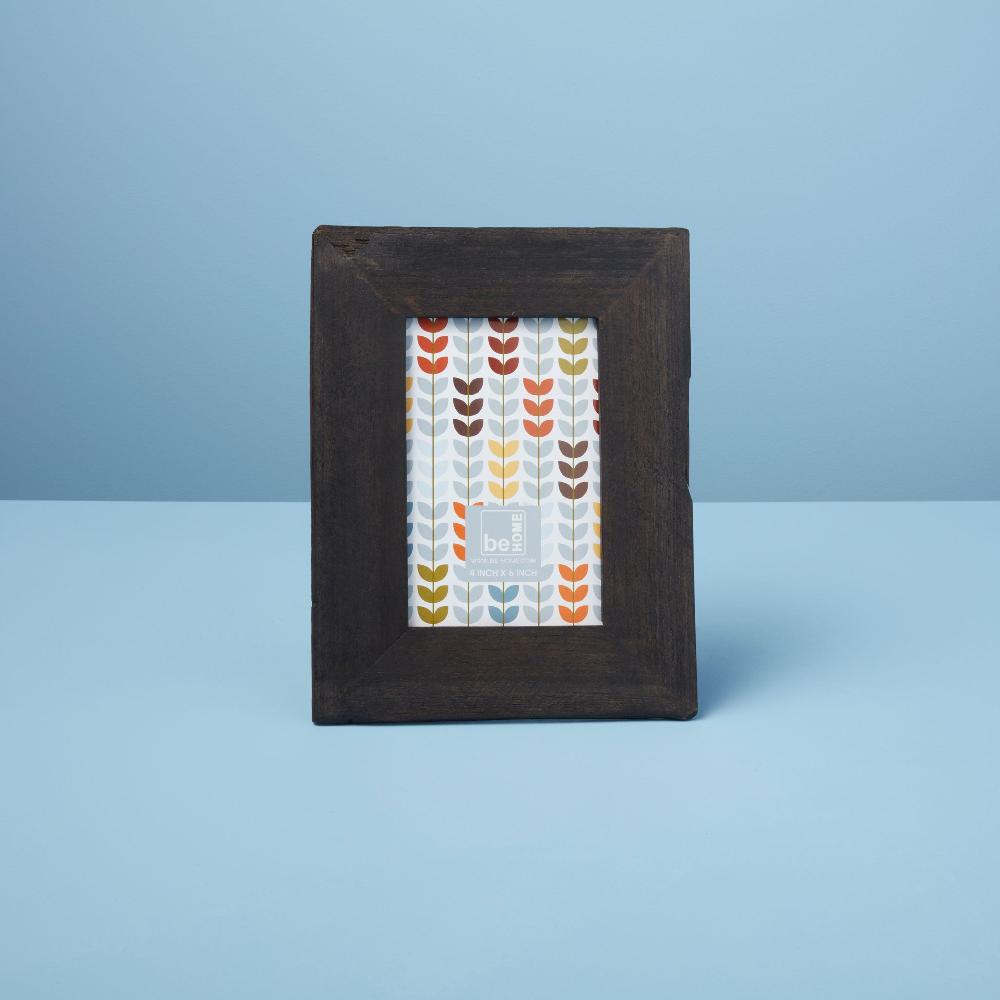 be home Reclaimed Wood Black Frame 4" x 6"