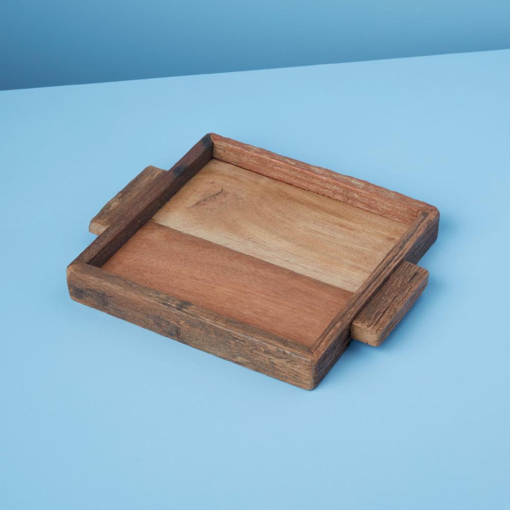 be home Reclaimed Wood Tray Square Small