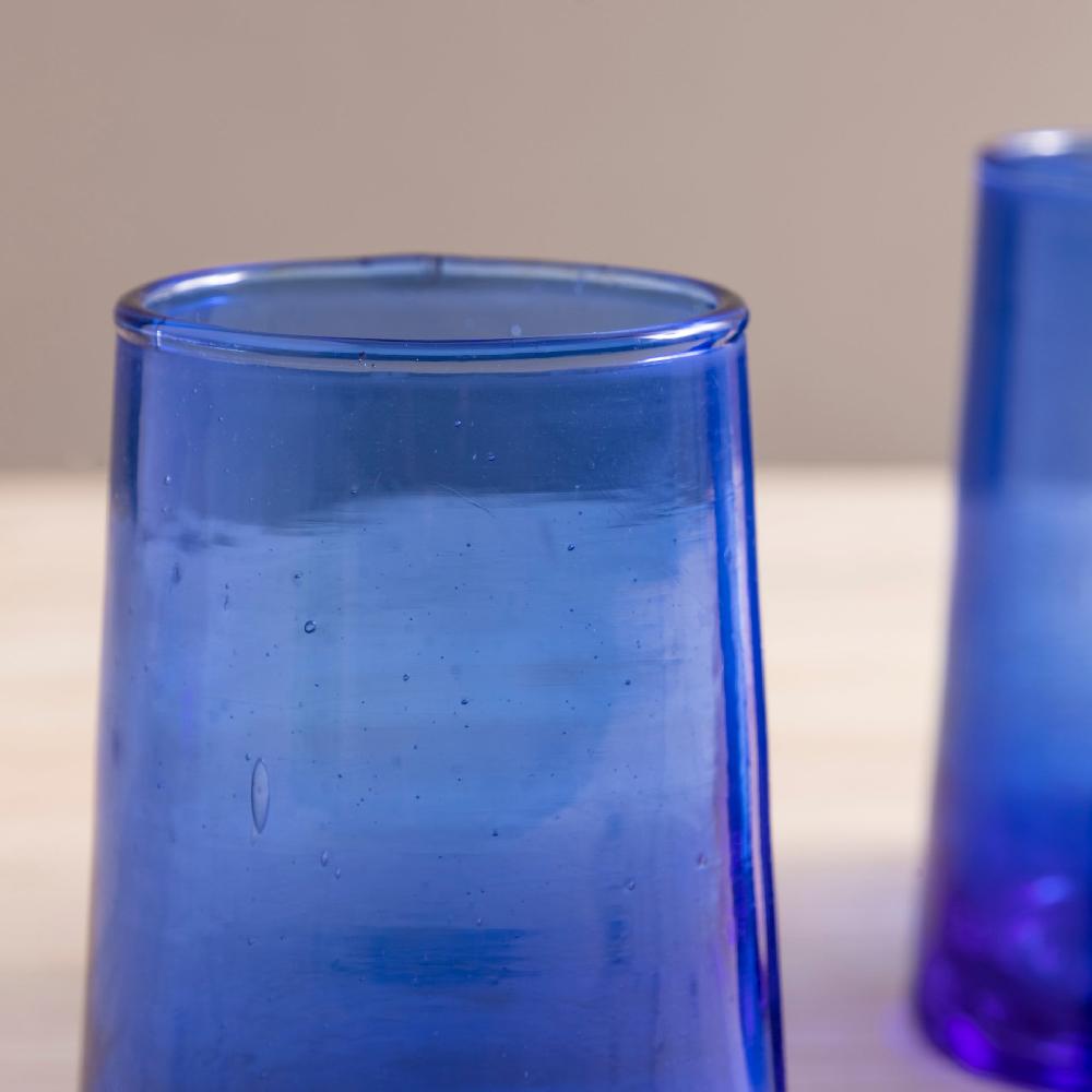 Be Home Recycled Cone Glass Blue Set Of 4