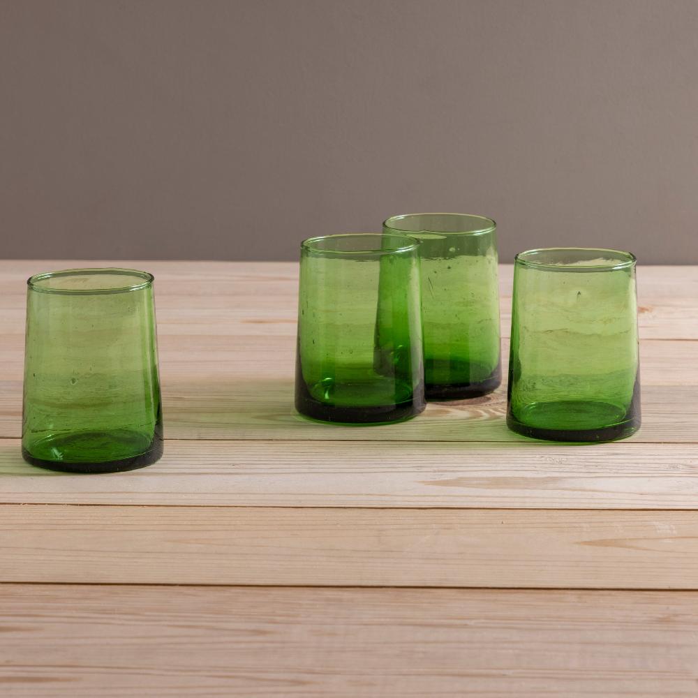 Be Home Recycled Cone Glass Green Set Of 4