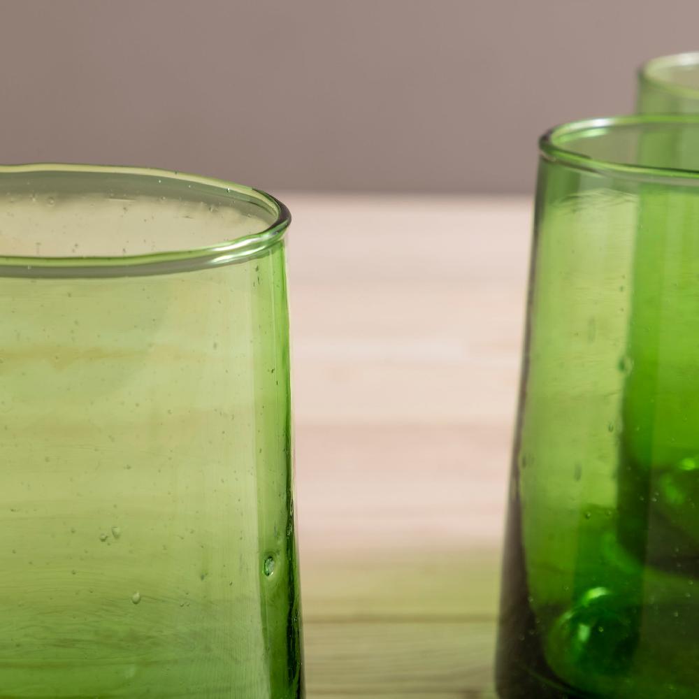 Be Home Recycled Cone Glass Green Set Of 4