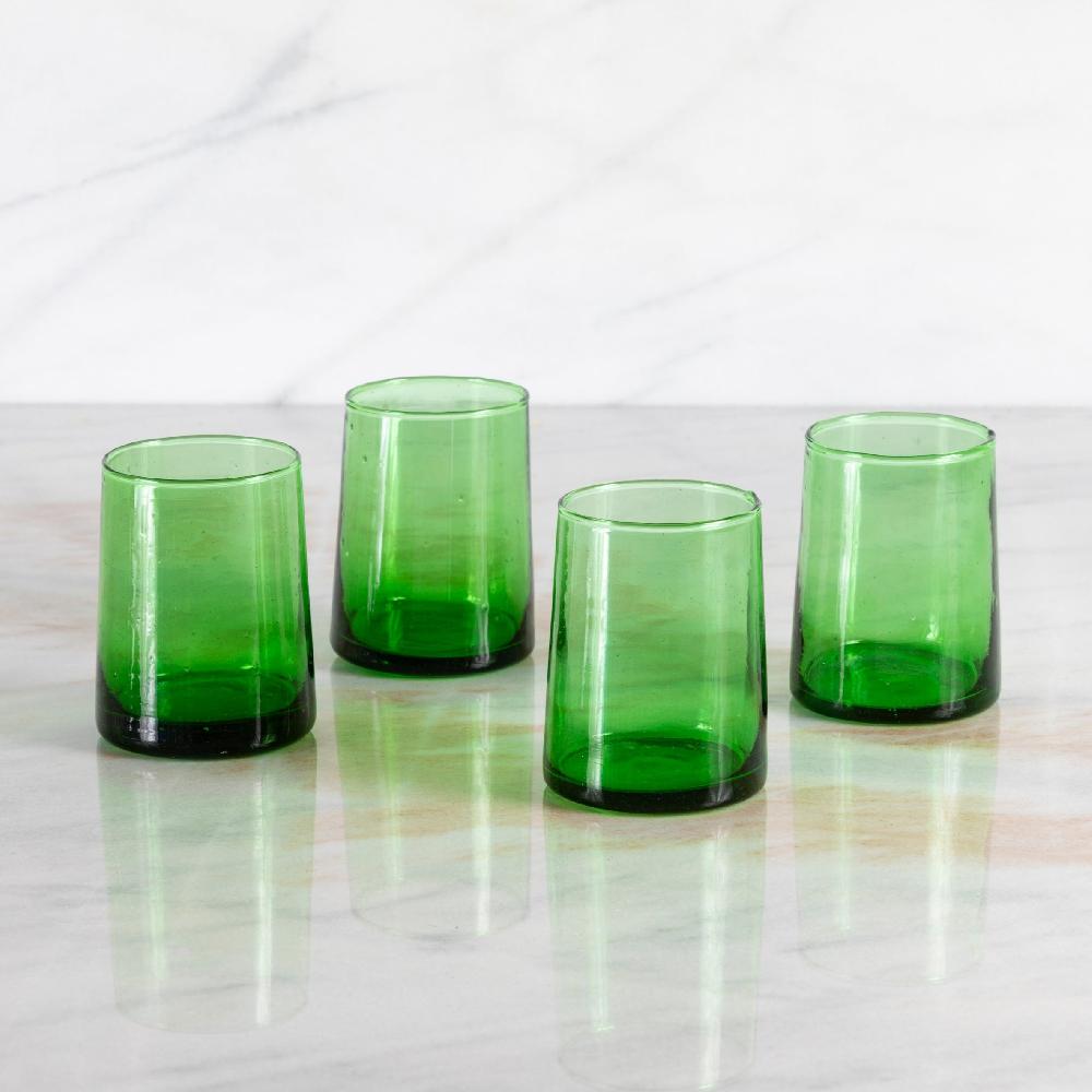 Be Home Recycled Cone Glass Green Set Of 4