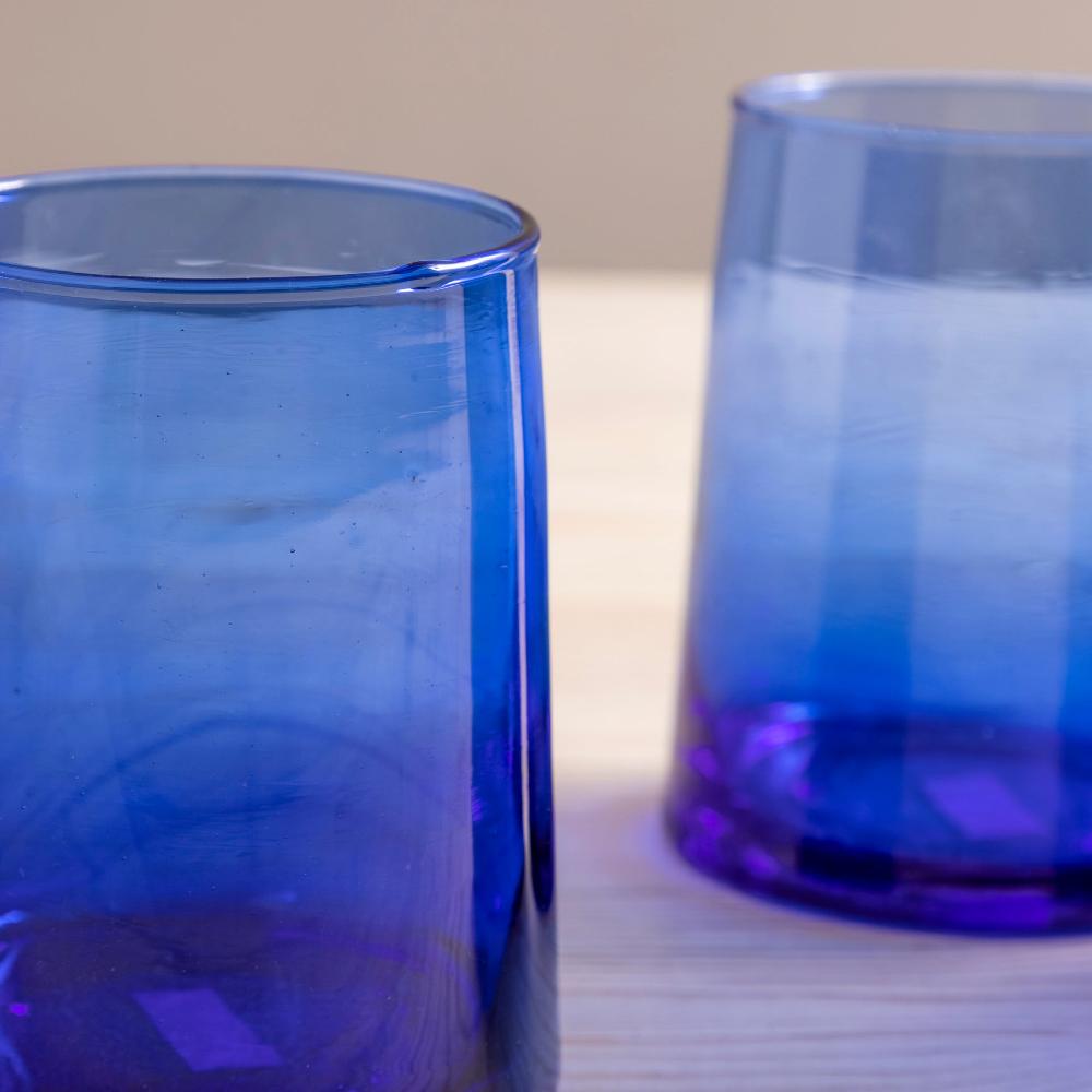 Be Home Recycled Tall Cone Glass Blue Set Of 4