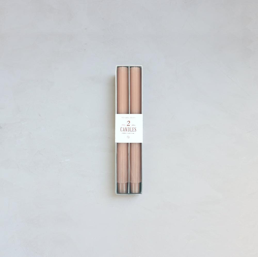 Be Home Ribbed Taper Candle Set Of 2 Petal