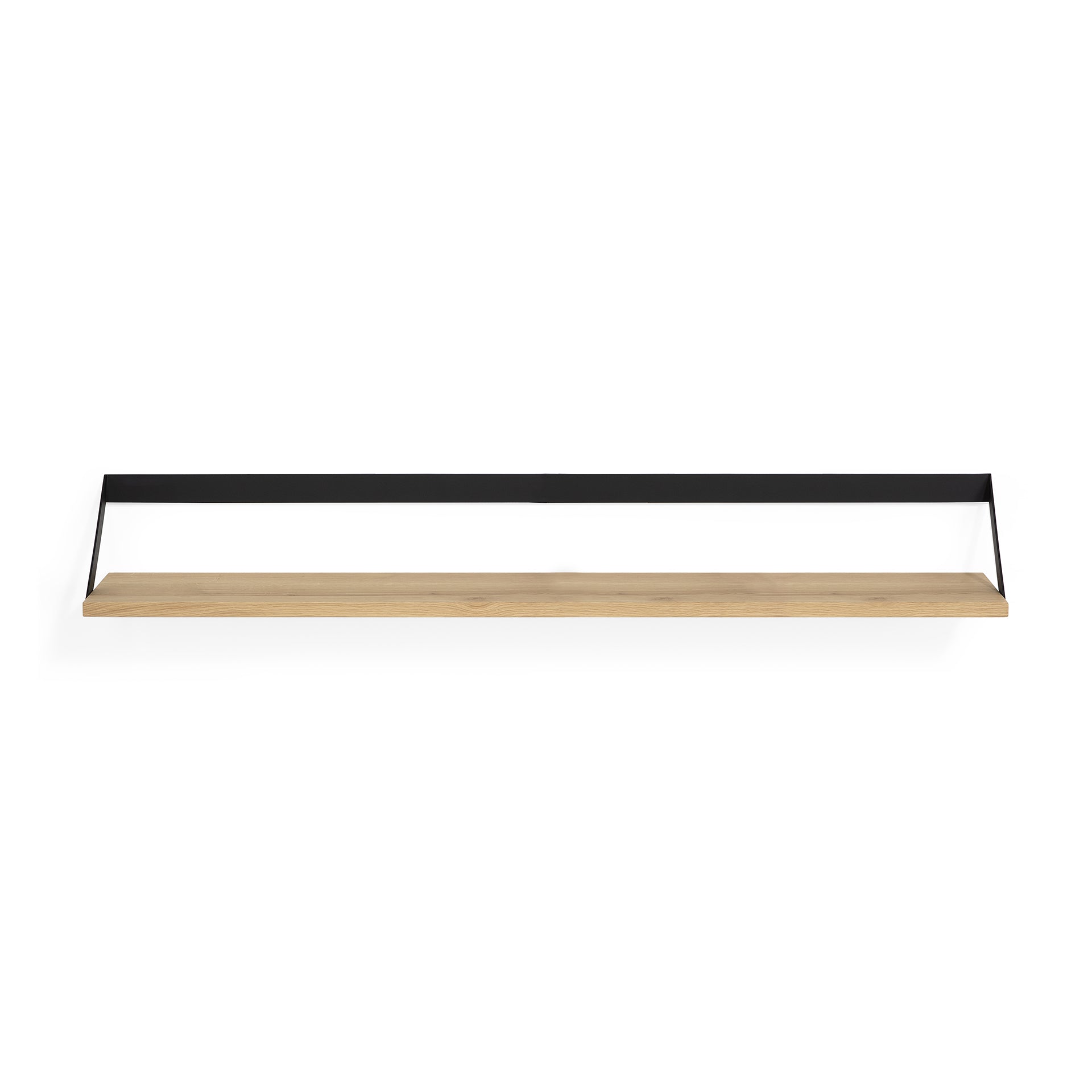 Be Home Ribbon Solid Oak Shelf With Black Metal 55"
