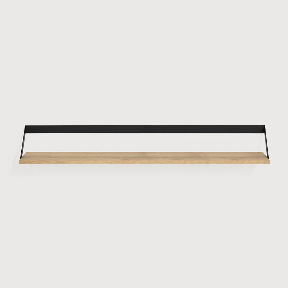 be home Ribbon Solid Oak Shelf with Black Metal 55"