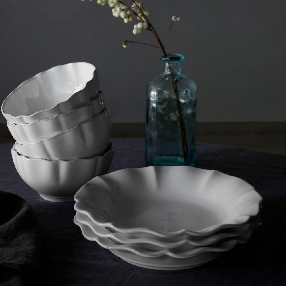 Be Home Rosa Soup / Cereal Bowl White Set Of 4