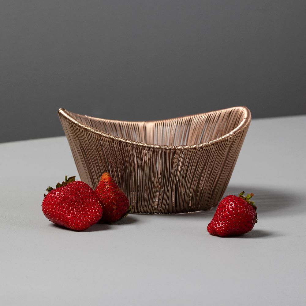 be home Rosé Rhythm Wire Basket Small