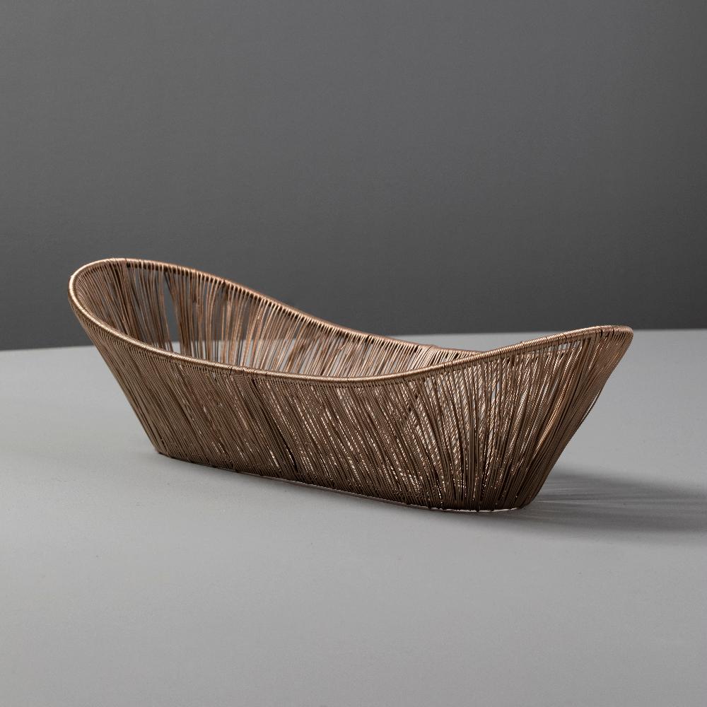 Be Home Rosé Rhythm Wire Oval Basket