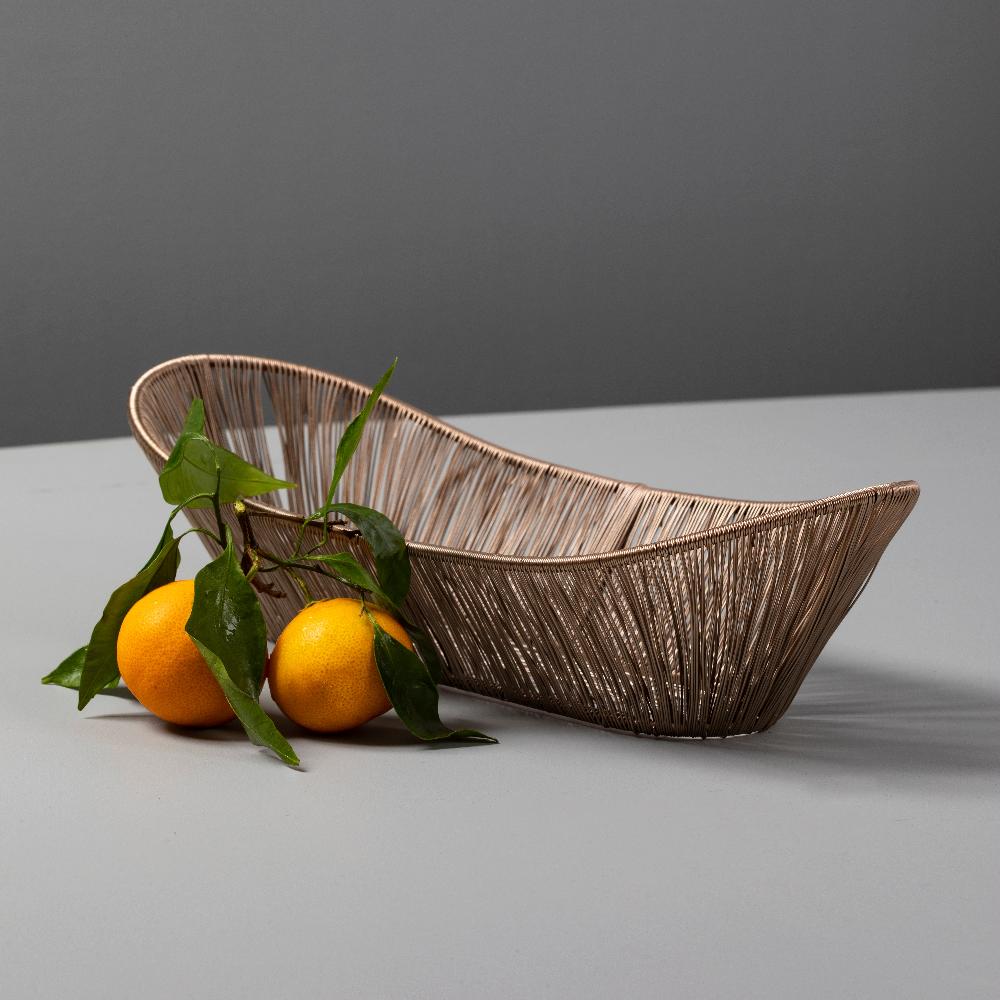 be home Rosé Rhythm Wire Oval Basket