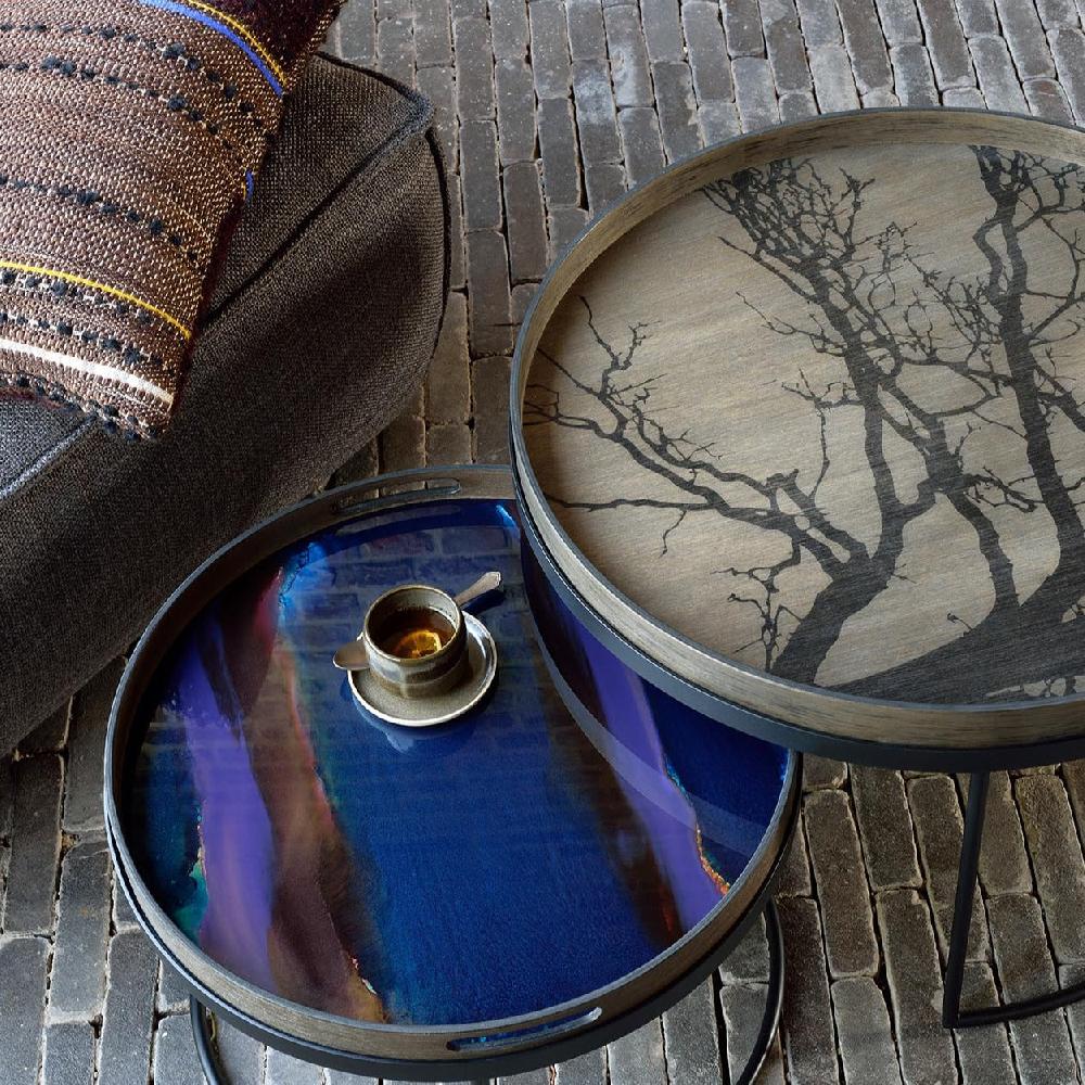 Be Home Round Black Tree Tray Large