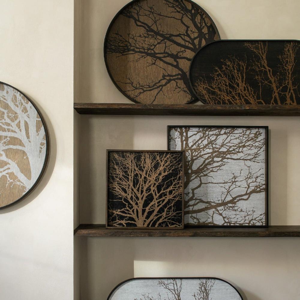 Be Home Round Black Tree Tray Large