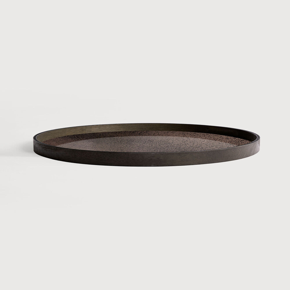 Be Home Round Bronze Aged Mirror Tray Extra Large