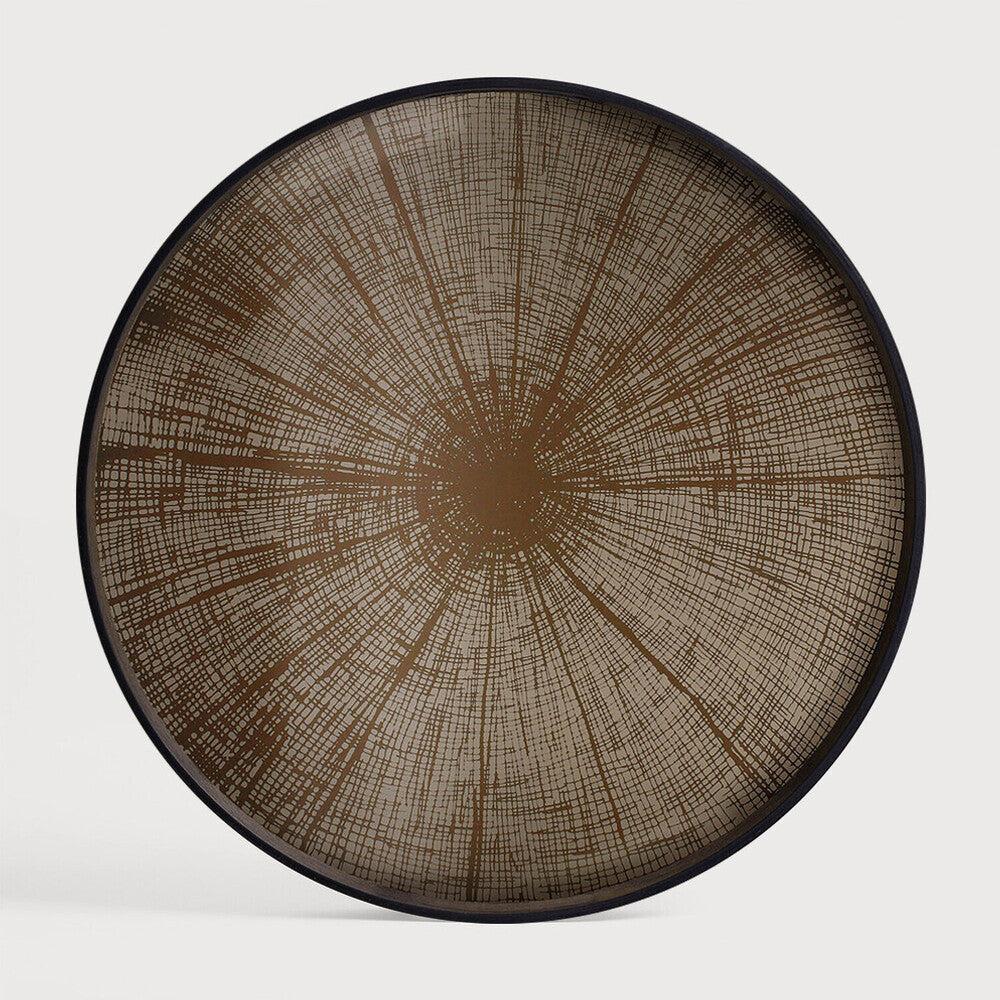 Be Home Round Bronze Slice Mirror Tray Large