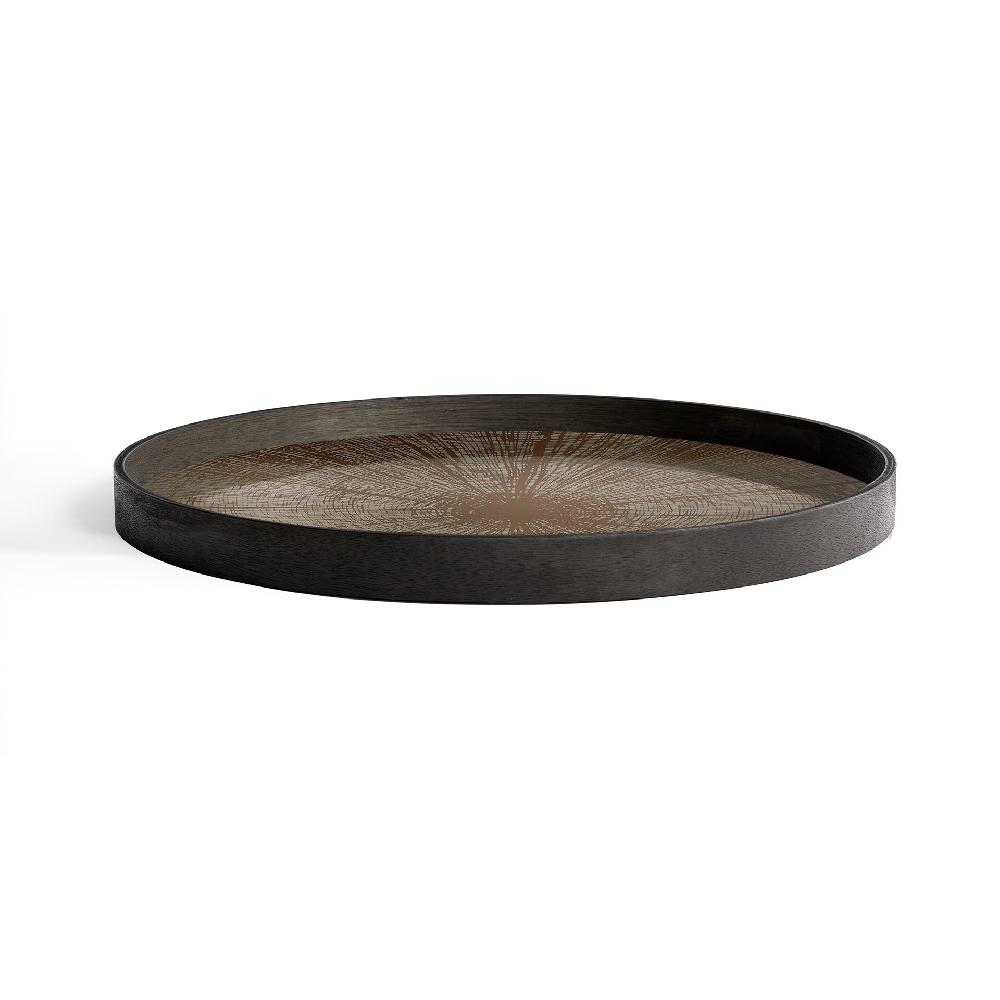 Be Home Round Bronze Slice Mirror Tray Large