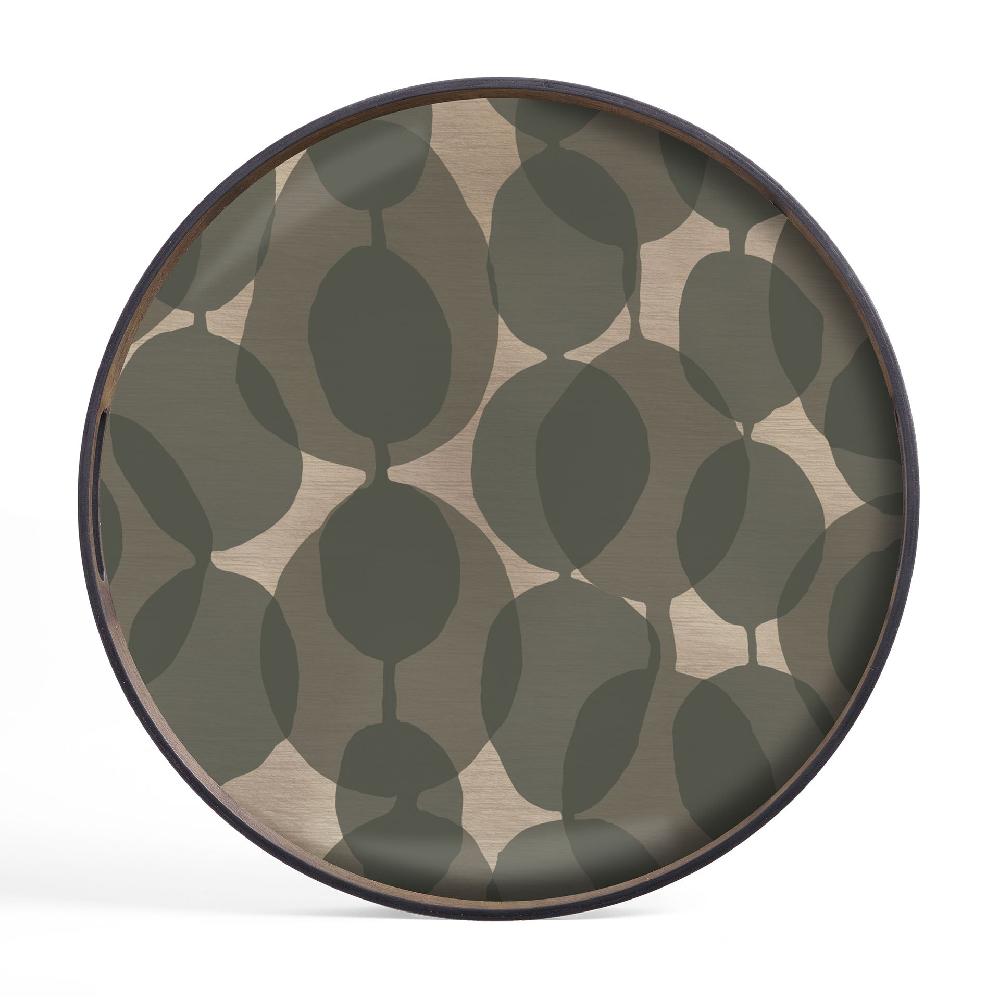 Be Home Round Connected Dots Glass Tray Small
