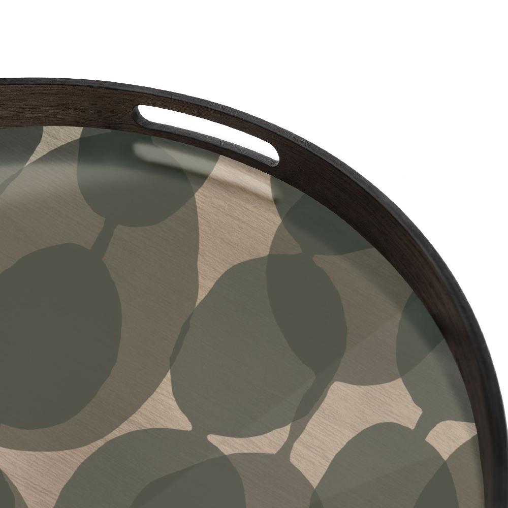 Be Home Round Connected Dots Glass Tray Small