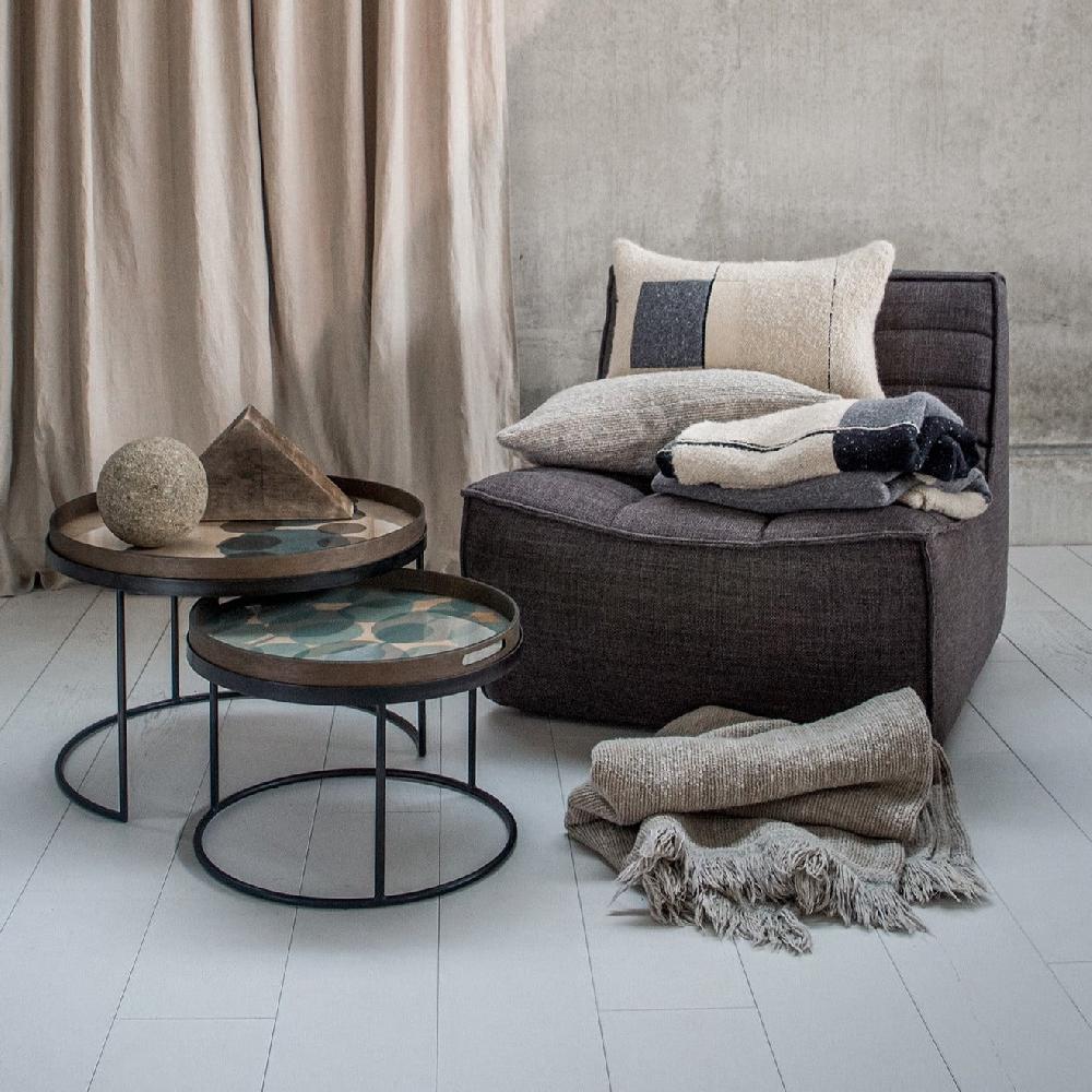 be home Round Connected Dots Glass Tray Small