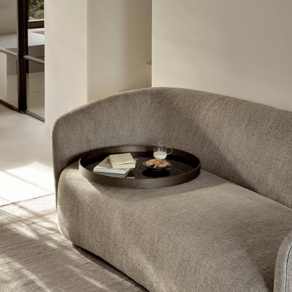 Be Home Round Glass Organic Tray Graphite