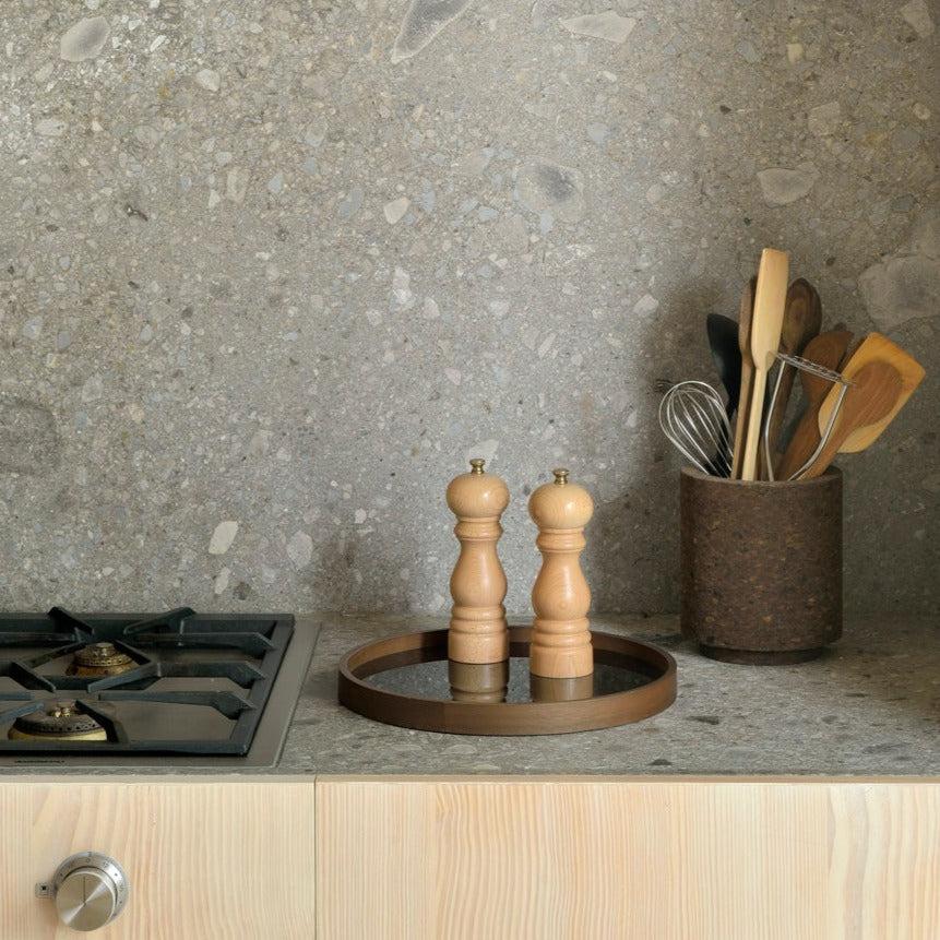 Be Home Round Glass Organic Valet Tray Bronze