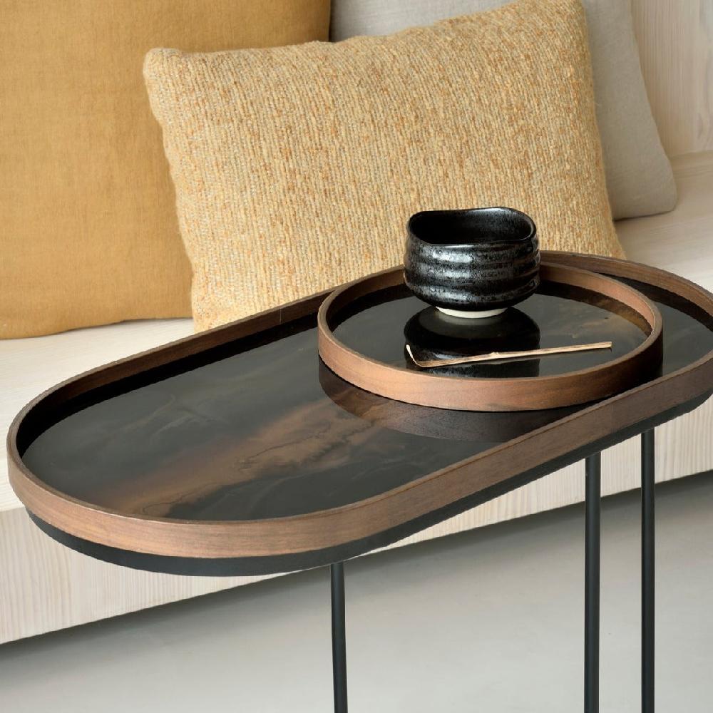 Be Home Round Glass Organic Valet Tray Bronze