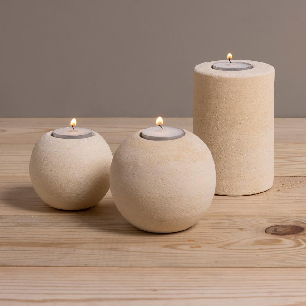 Be Home Round Sandstone Tea-light Holder Large