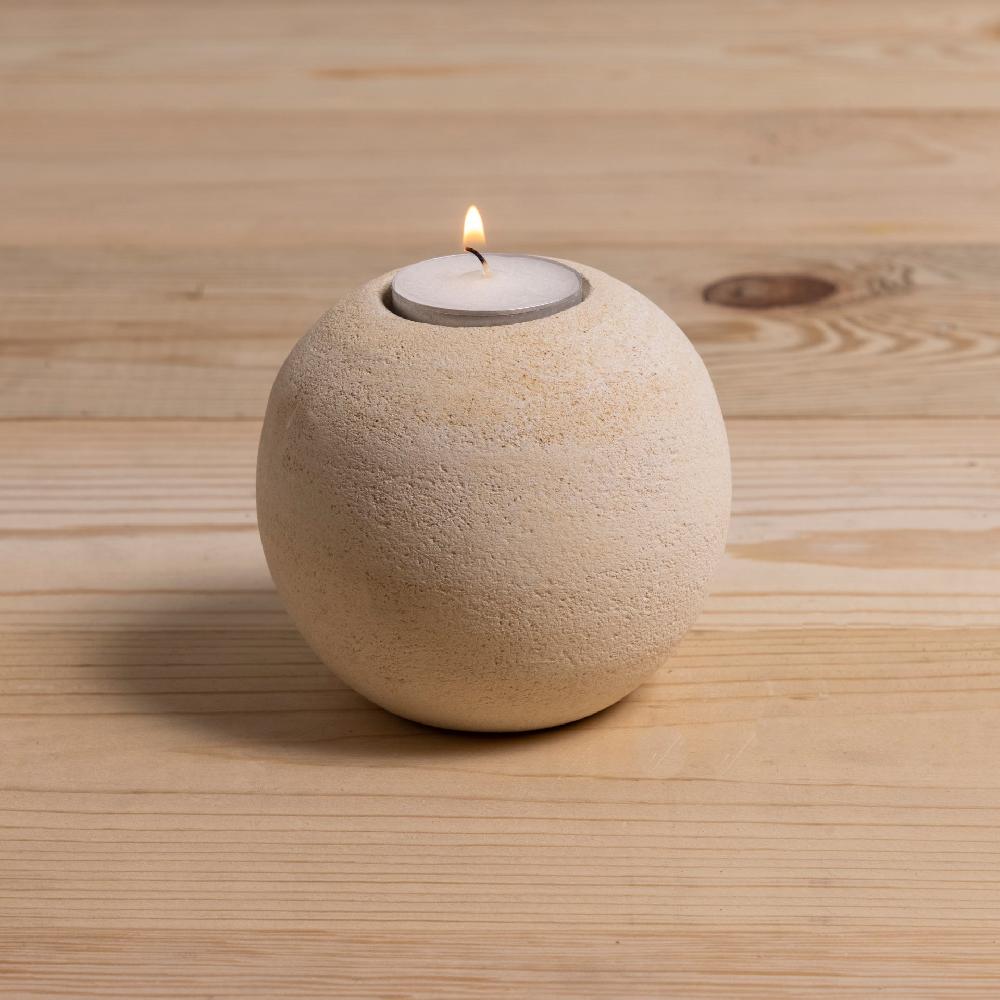 be home Round Sandstone Tea-light Holder Large