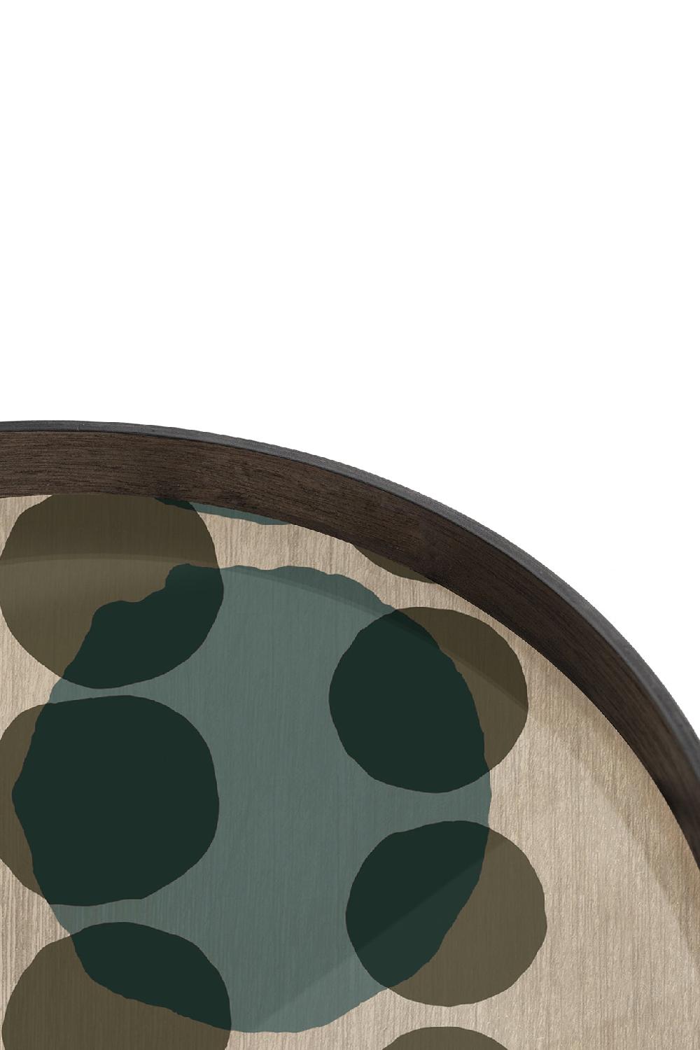 Be Home Round Slate Layered Dots Glass Tray Large