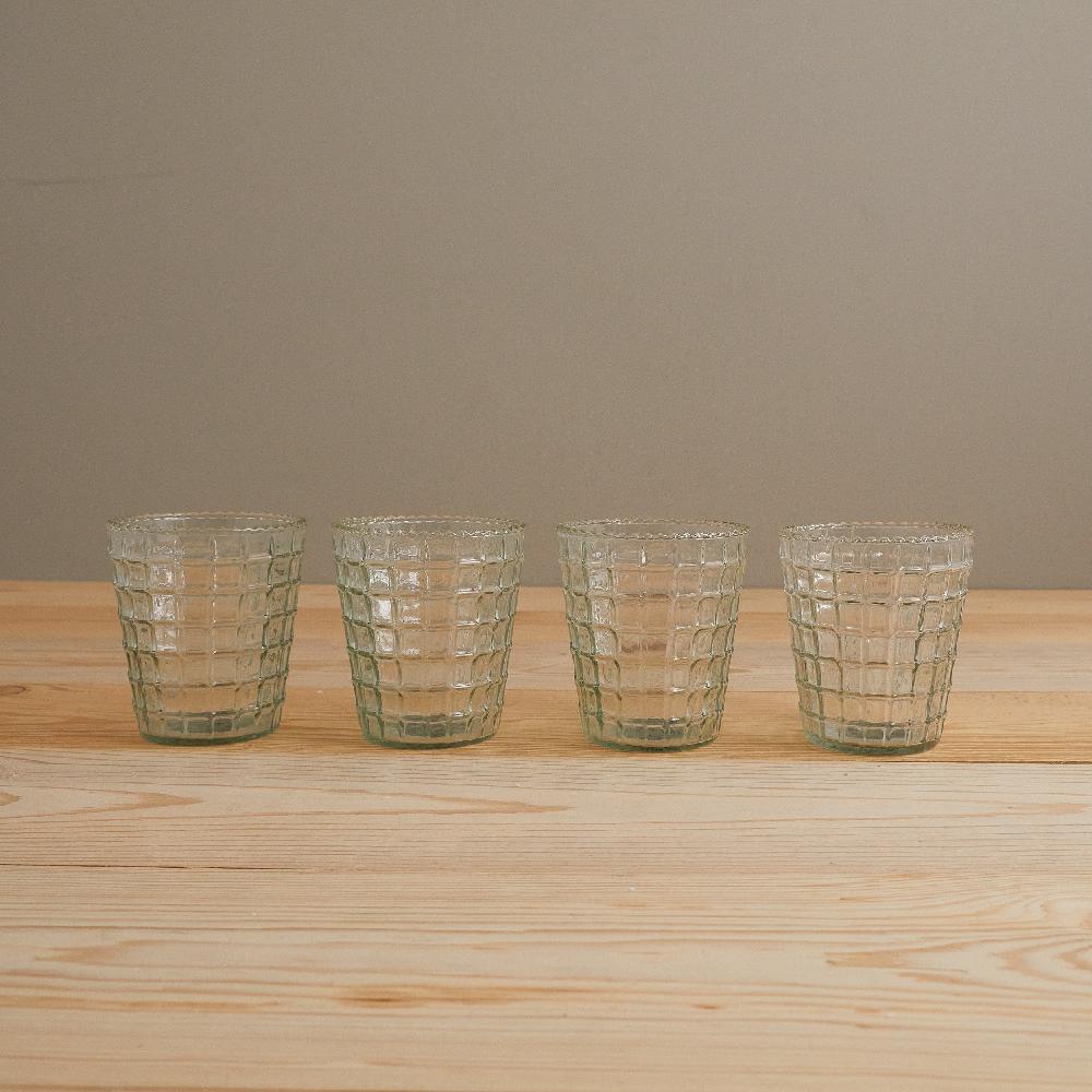 be home Ruffle Glass Lattice Tumbler Set of 4