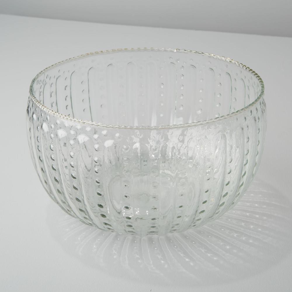 be home Ruffle Glass Lines Large Bowl