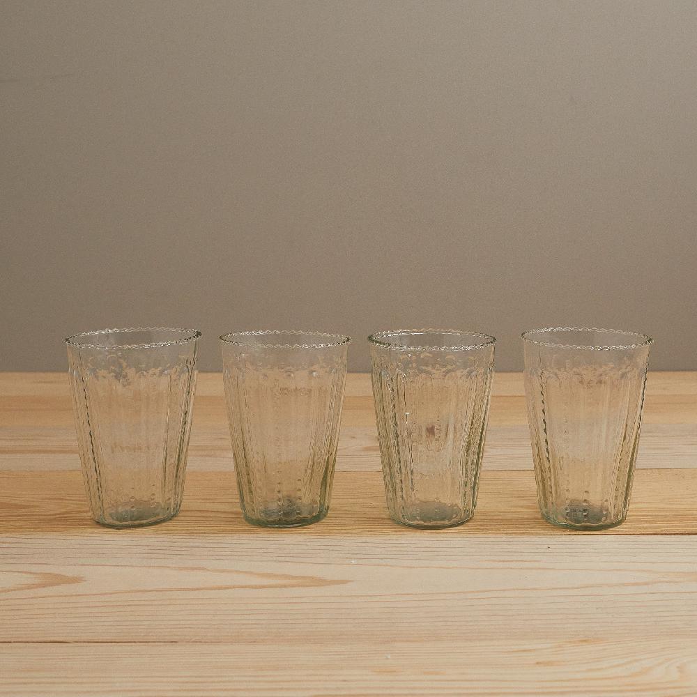 be home Ruffle Glass Tumbler Set of 4