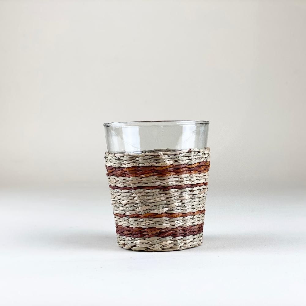 be home Seagrass Brown Stripe Wide Cage Tumbler