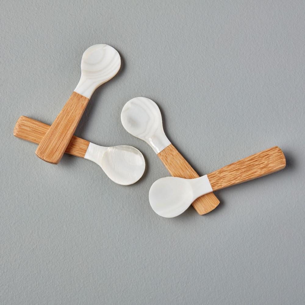 be home Seashell & Bamboo Spoons Small Set of 4