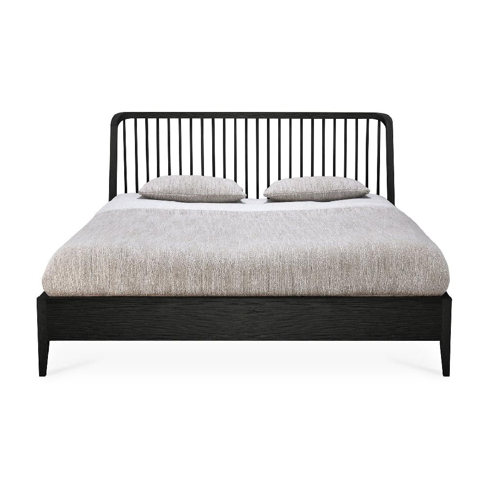 Be Home Spindle Solid Black Oak Bed King