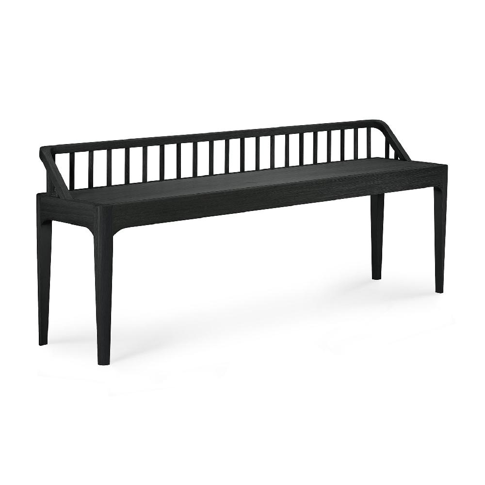 Be Home Spindle Solid Black Oak Bench