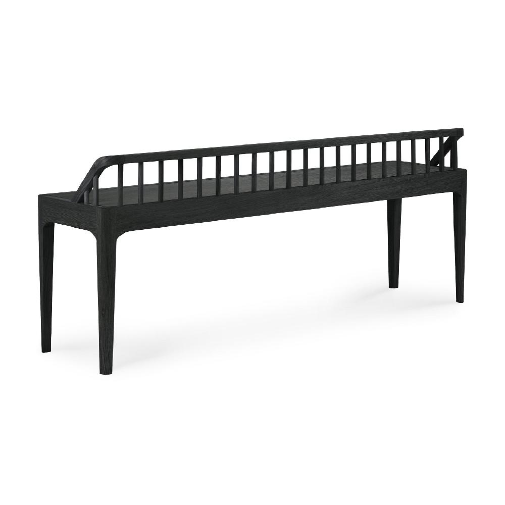 Be Home Spindle Solid Black Oak Bench