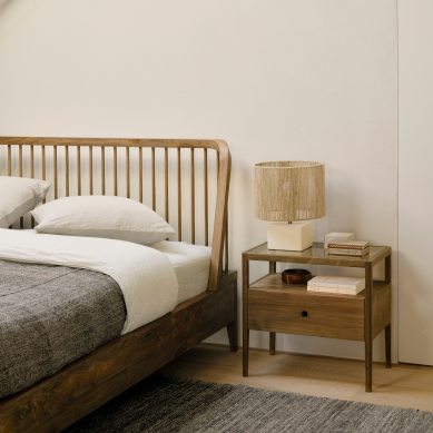 be home Spindle Solid Reclaimed Teak Bed Queen