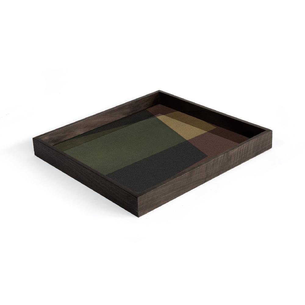 Be Home Square Glass Angle Tray Slate Small
