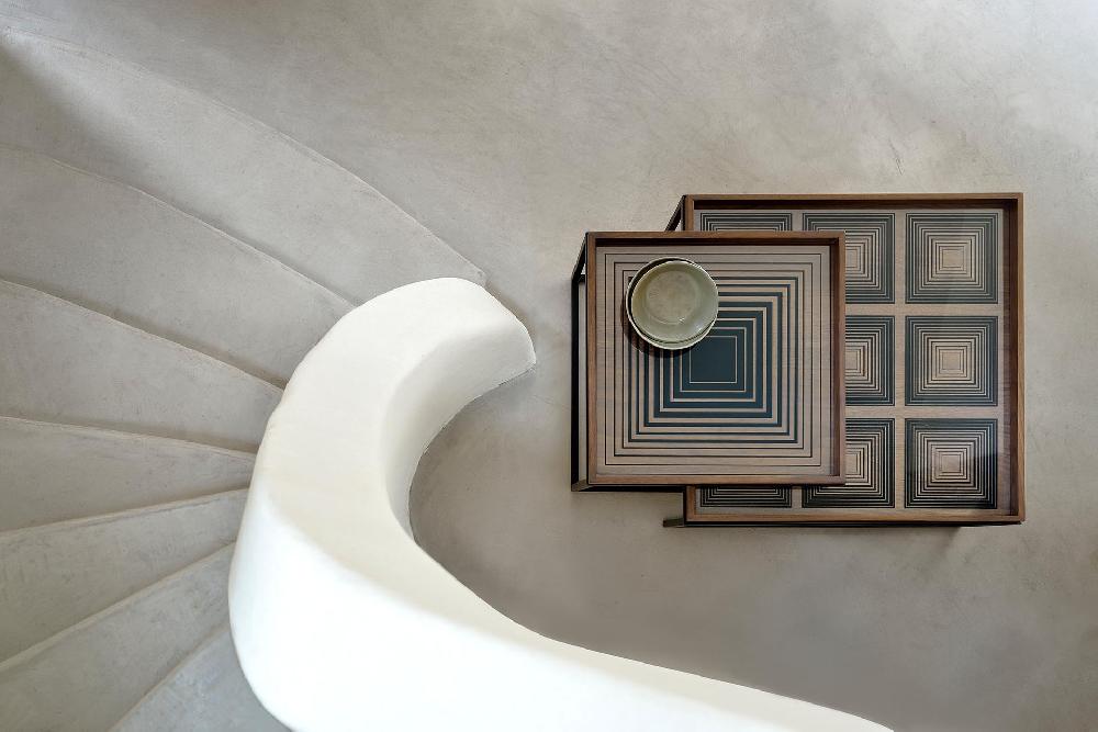 Be Home Square Ink Squares Glass Tray Small