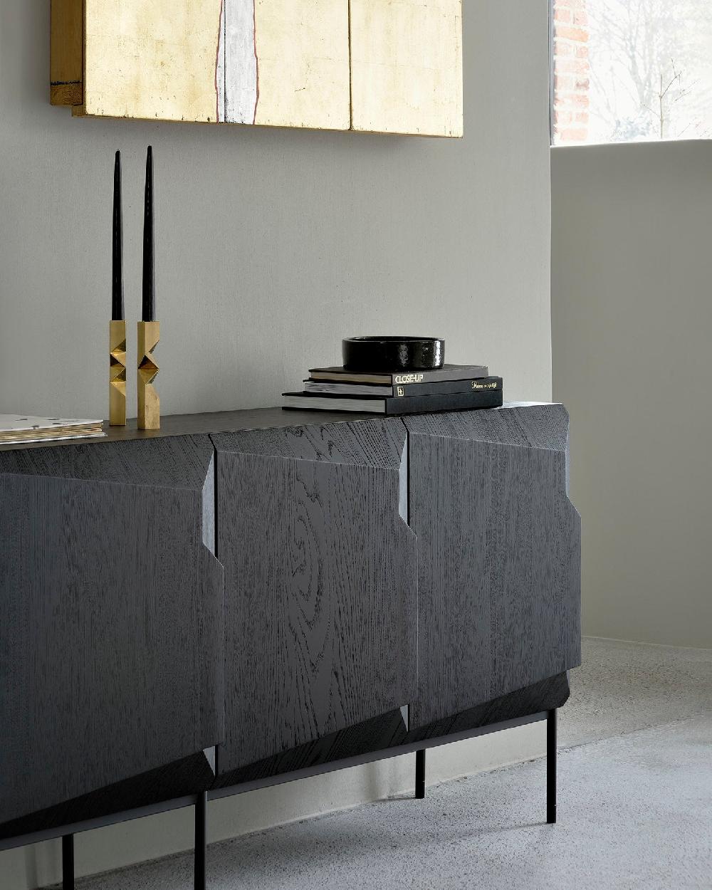 Be Home Stairs Black Oak Sideboard 4 Doors