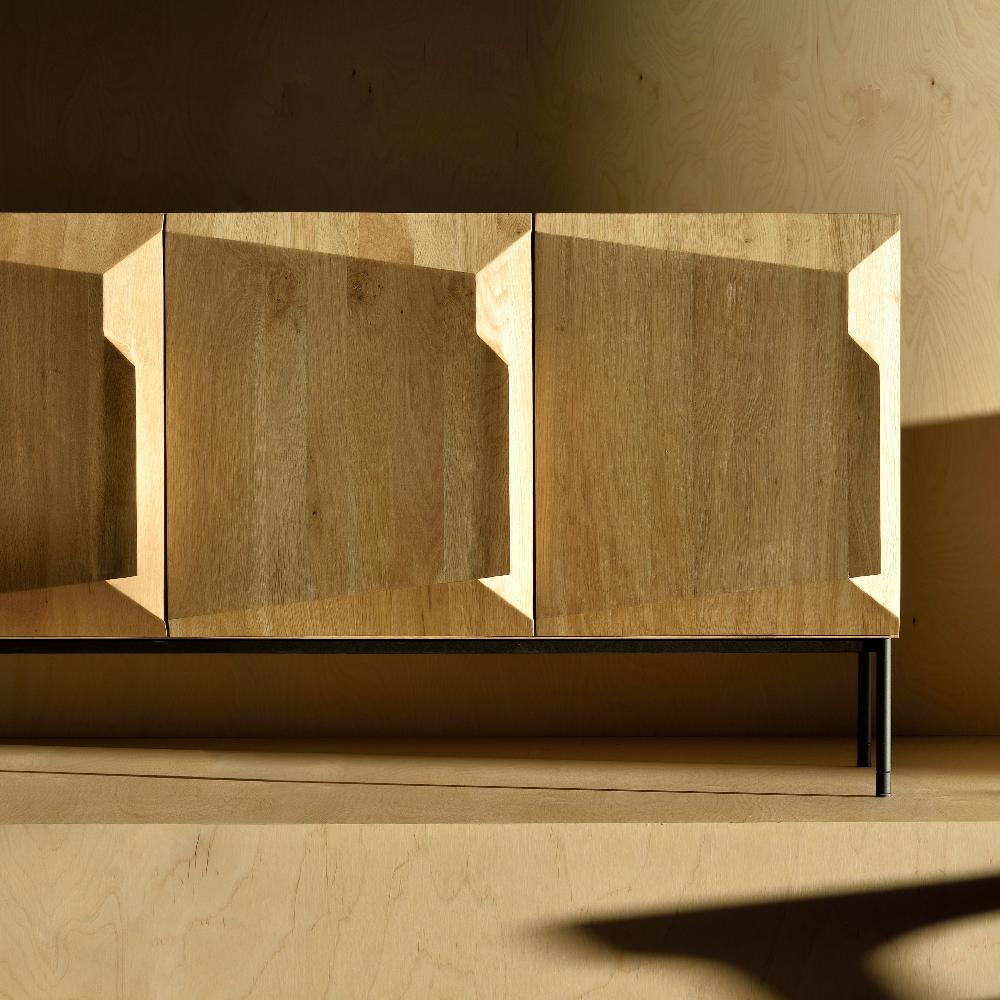 be home Stairs Oak Sideboard 3 Doors