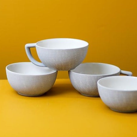 Be Home Sterling Crosshatch Latte Mugs Set Of 4