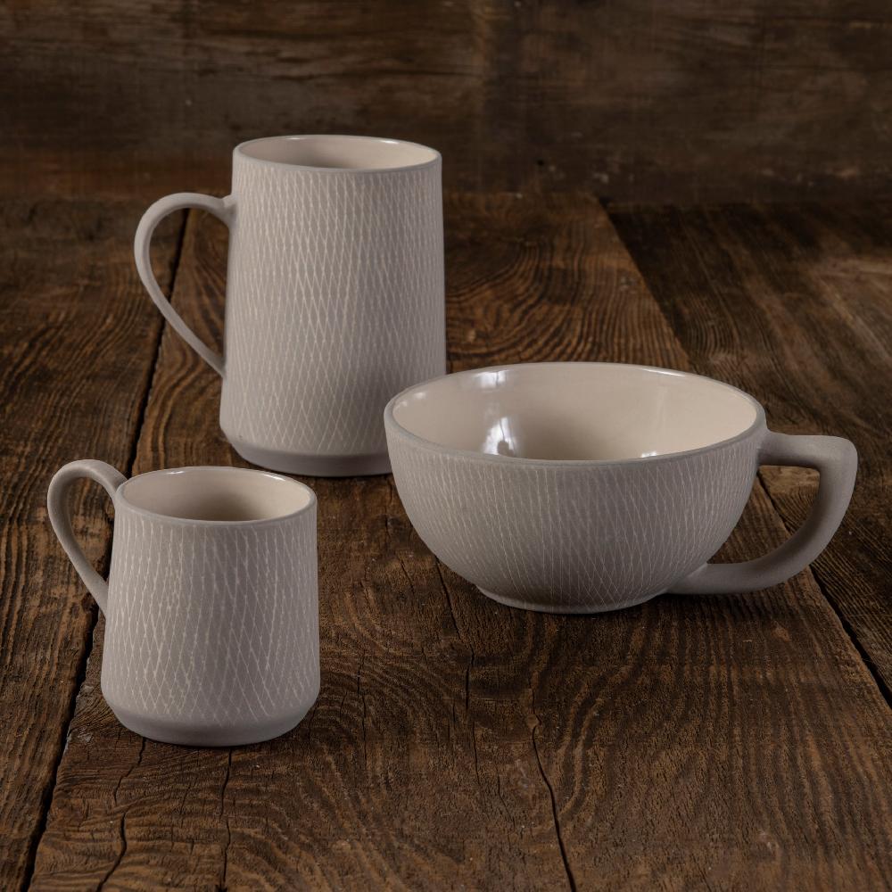Be Home Sterling Crosshatch Mugs Set Of 4