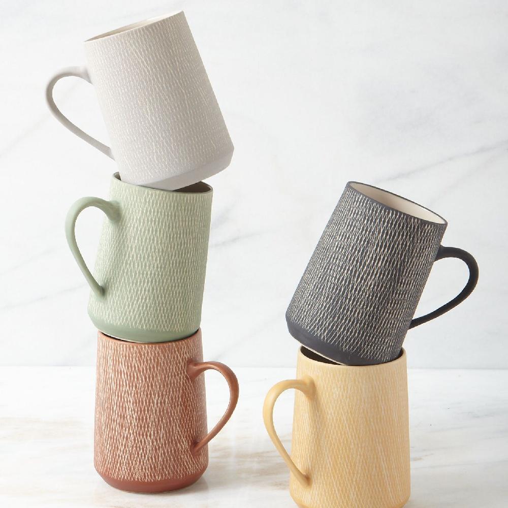 Be Home Sterling Crosshatch Mugs Set Of 4
