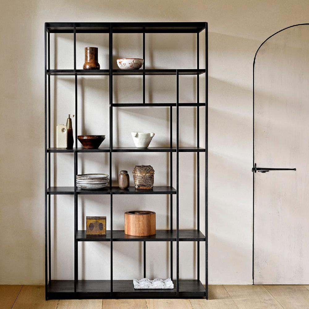 be home Studio Solid Black Teak Rack